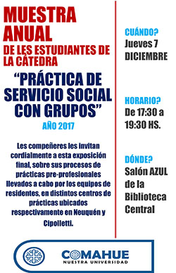 MUESTRA ANUAL DE LA CÁTEDRA DE "SERVICIO SOCIAL CON GRUPOS"